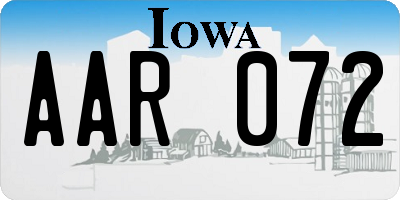 IA license plate AAR072