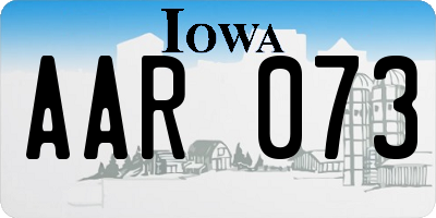 IA license plate AAR073
