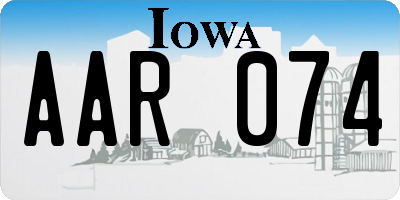 IA license plate AAR074