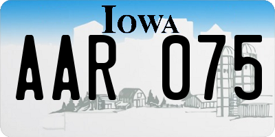 IA license plate AAR075