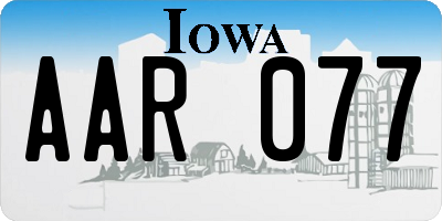 IA license plate AAR077