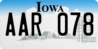 IA license plate AAR078