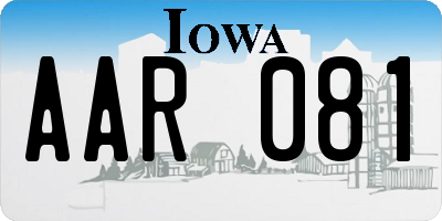 IA license plate AAR081