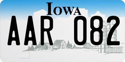 IA license plate AAR082