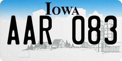 IA license plate AAR083