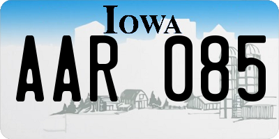 IA license plate AAR085