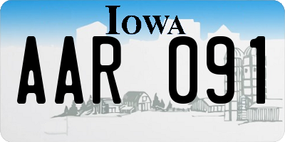 IA license plate AAR091