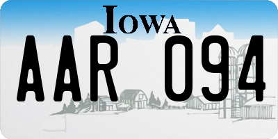 IA license plate AAR094