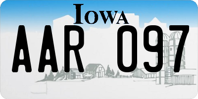 IA license plate AAR097
