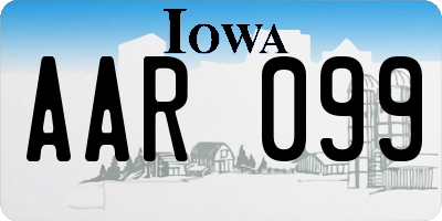 IA license plate AAR099