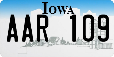 IA license plate AAR109