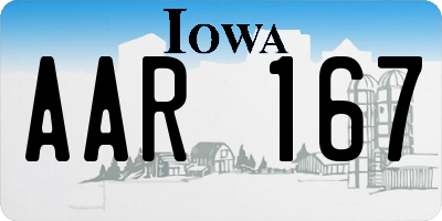 IA license plate AAR167