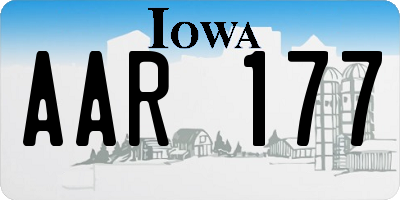 IA license plate AAR177