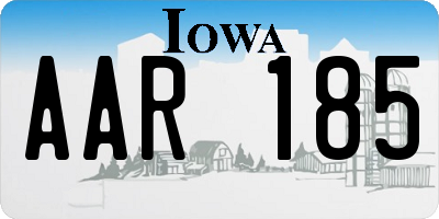 IA license plate AAR185