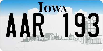 IA license plate AAR193