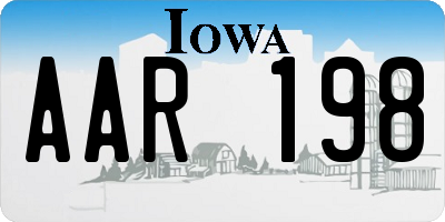 IA license plate AAR198