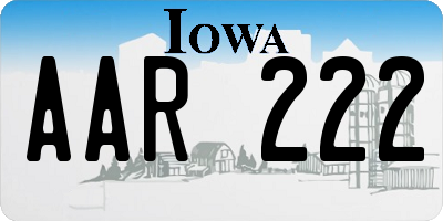 IA license plate AAR222