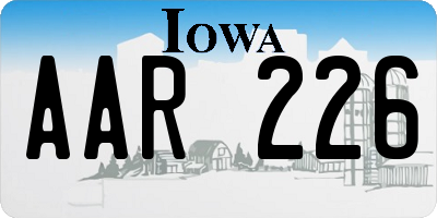 IA license plate AAR226