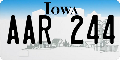 IA license plate AAR244