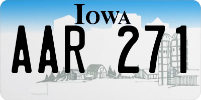 IA license plate AAR271