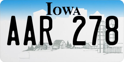 IA license plate AAR278