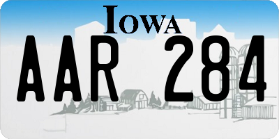 IA license plate AAR284