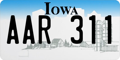 IA license plate AAR311