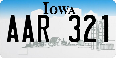 IA license plate AAR321