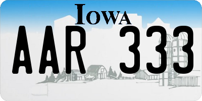 IA license plate AAR333