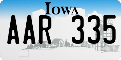 IA license plate AAR335