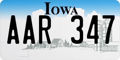 IA license plate AAR347
