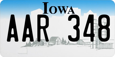 IA license plate AAR348