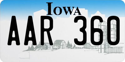 IA license plate AAR360