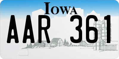 IA license plate AAR361