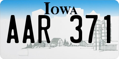 IA license plate AAR371