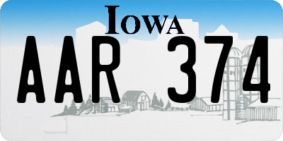 IA license plate AAR374