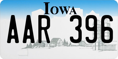 IA license plate AAR396
