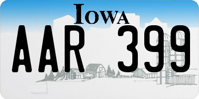 IA license plate AAR399