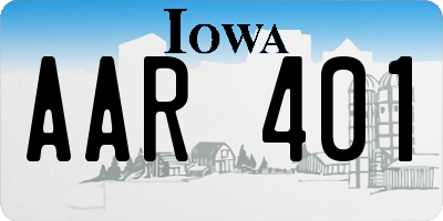 IA license plate AAR401