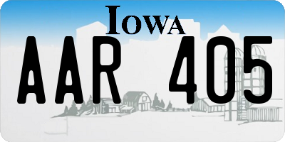 IA license plate AAR405