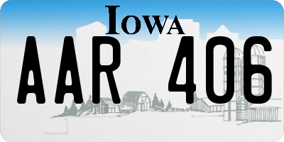 IA license plate AAR406
