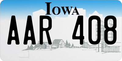 IA license plate AAR408