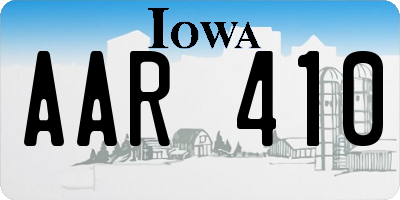 IA license plate AAR410