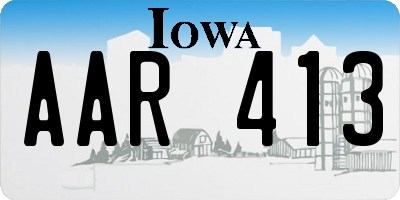 IA license plate AAR413