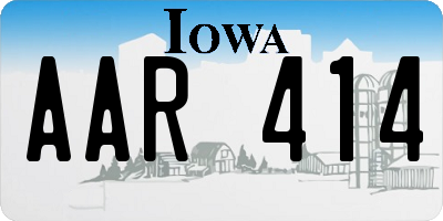 IA license plate AAR414