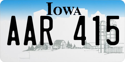 IA license plate AAR415