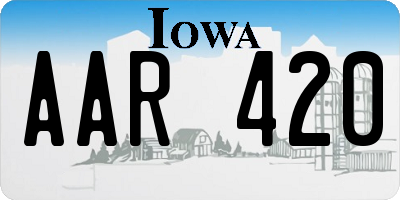 IA license plate AAR420