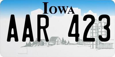 IA license plate AAR423