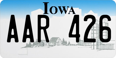 IA license plate AAR426