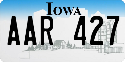 IA license plate AAR427